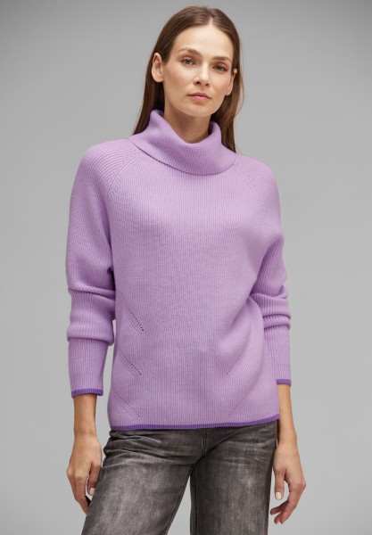 Street One Rollkragenpullover in Soft Pure Lilac Melange