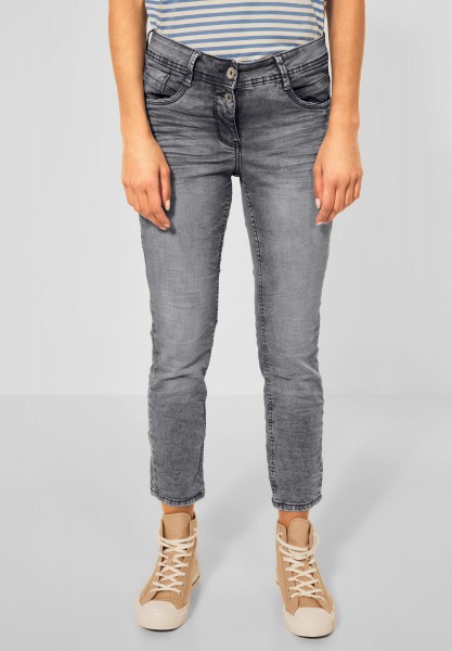 CECIL - Graue Loose Fit Jeans in Mid Grey Used Wash