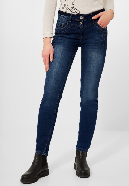 CECIL - Loose Fit Jeans in Dark Blue Used Wash