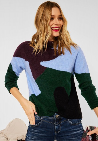 Street One - Pullover in Multicolour in Timeless Green