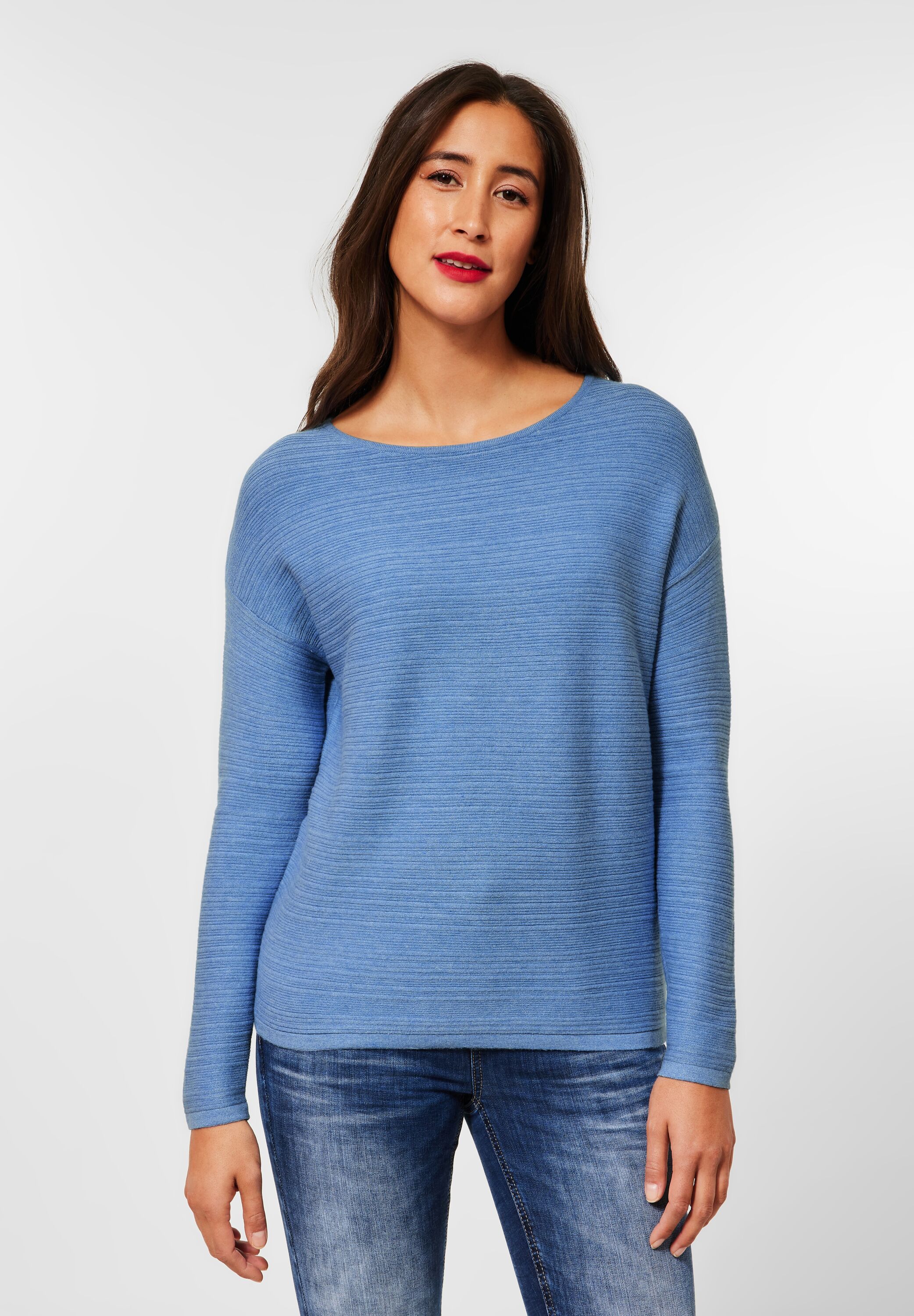 Street One Pullover in - reduziert Mode Blue im Dazzling CONCEPT A302025-14252 SALE Melange