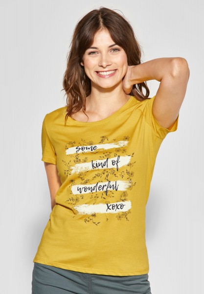 CECIL - Shirt mit Wording in Ceylon Yellow