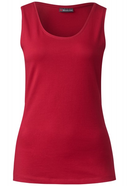 Street One Organic Rundhalstop Bethy in Classic Red