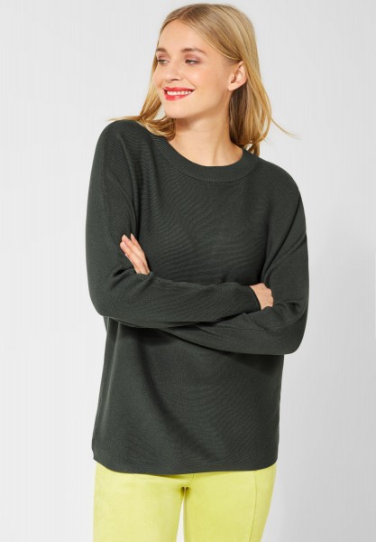 Street One - Pullover Faye mit Rippe in Powder Green