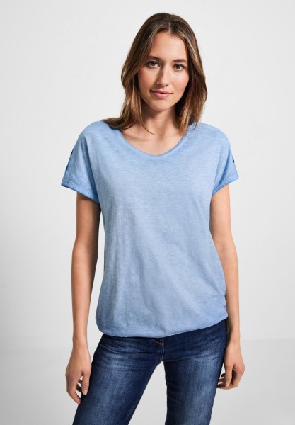 Cecil T-Shirt in gewaschener Optik in Tranquil Blue